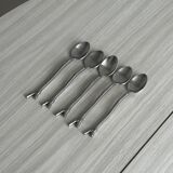 5 small silver metal spoons