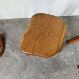 Pair of Henri Bataille oak stools