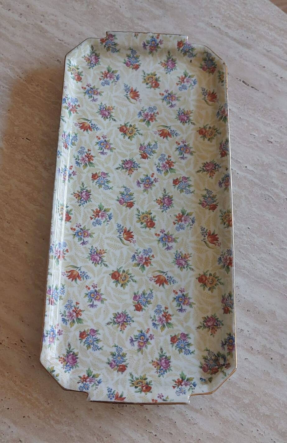 Vintage rectangular cake dish in earthenware M&S (Massé & Surget)
