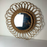 Vintage wicker mirror