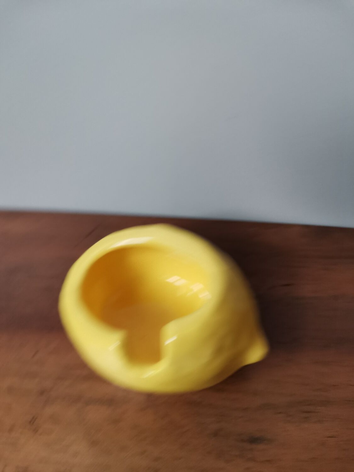Vintage lemon-shaped slip ashtray