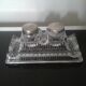 Double antique glass inkwell