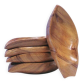 Set of 5 medium wooden serving bowls