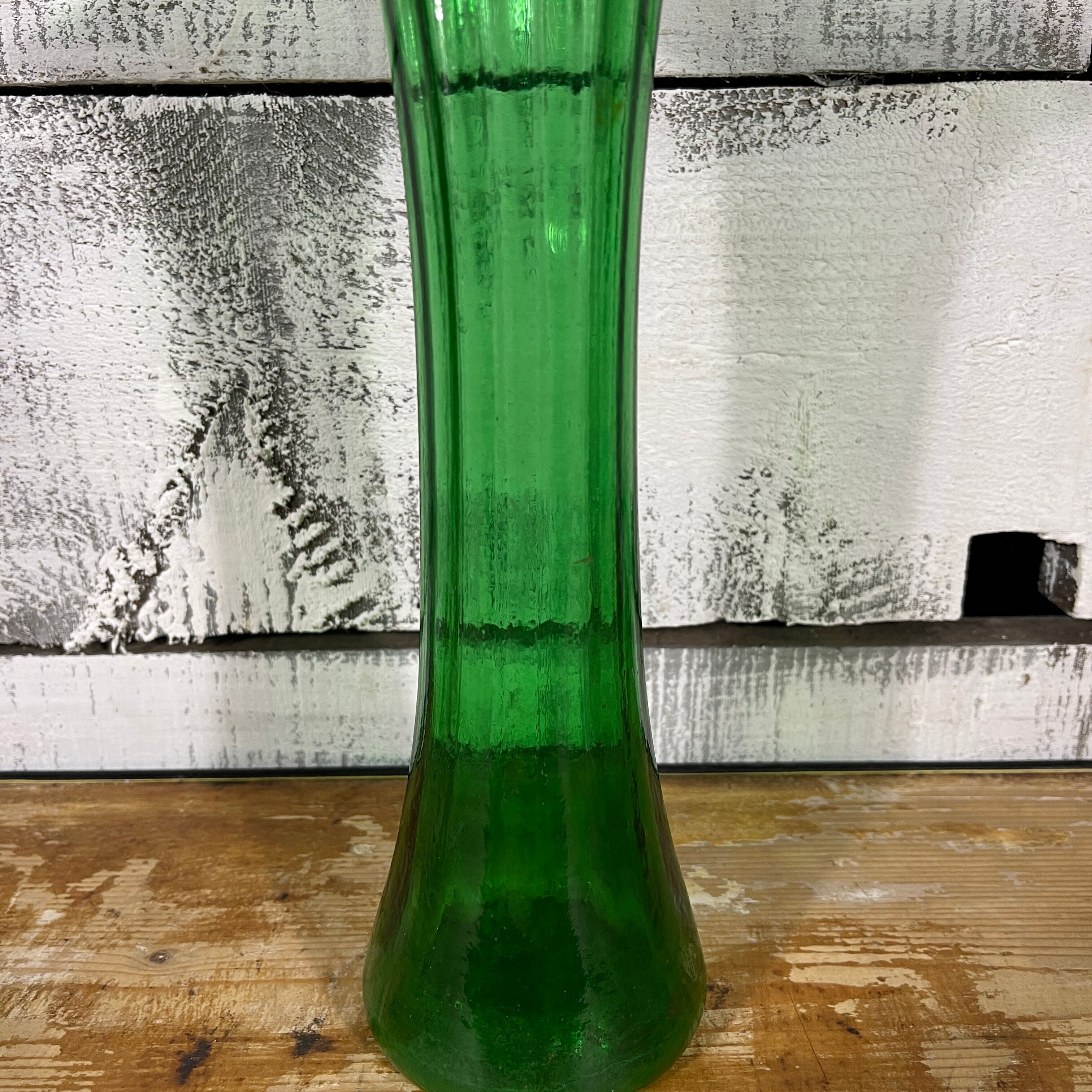 Green glass vase