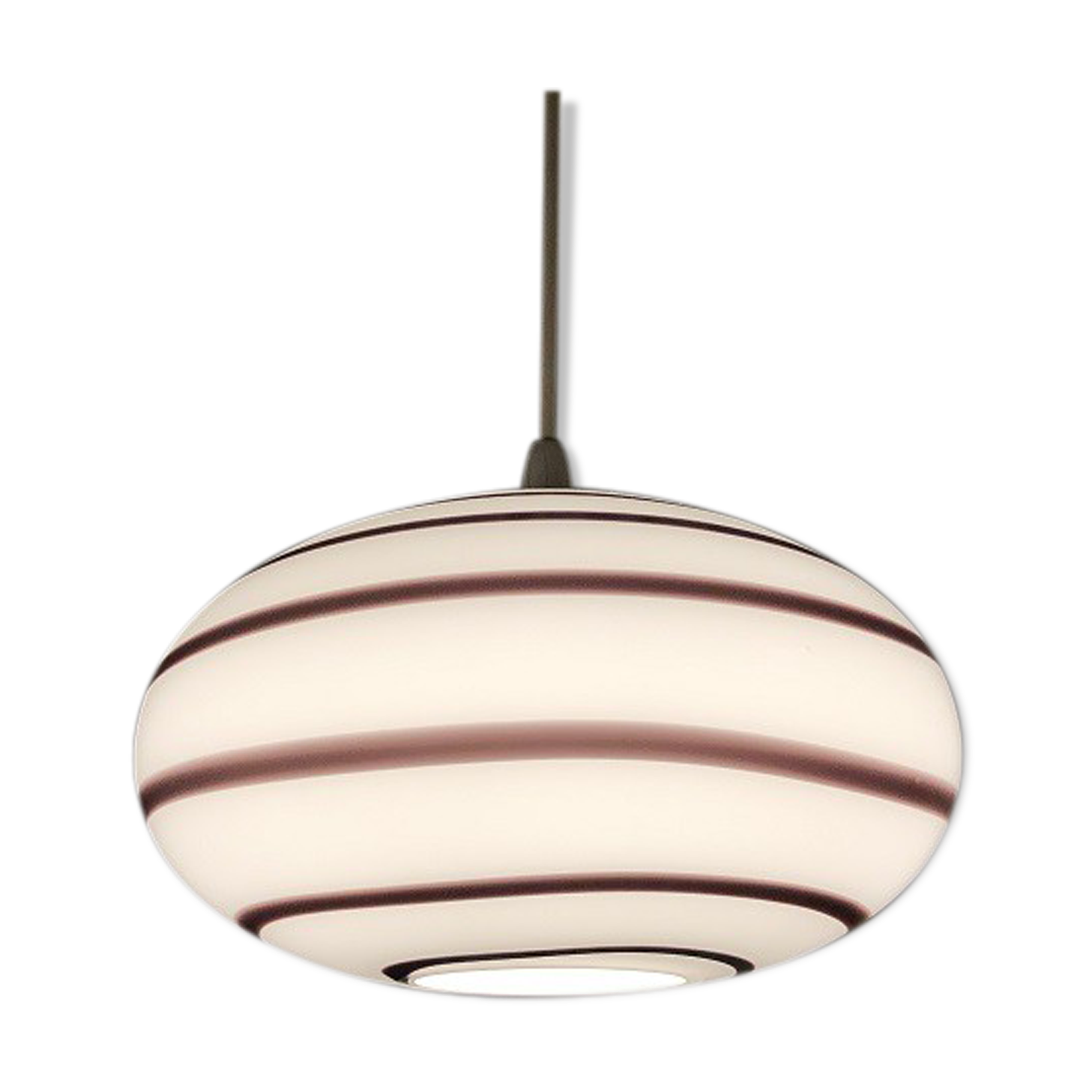 Suspension Colimaçon en opaline des années 70 80