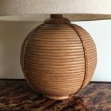 Rattan table lamp Italy 70s