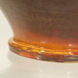 Vintage gargoulette jug in orange enamel ceramic France XXth