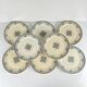 Set of 8 dessert plates in ironstone "Amiral", Creil & Montereau, green-blue, late 19th century.