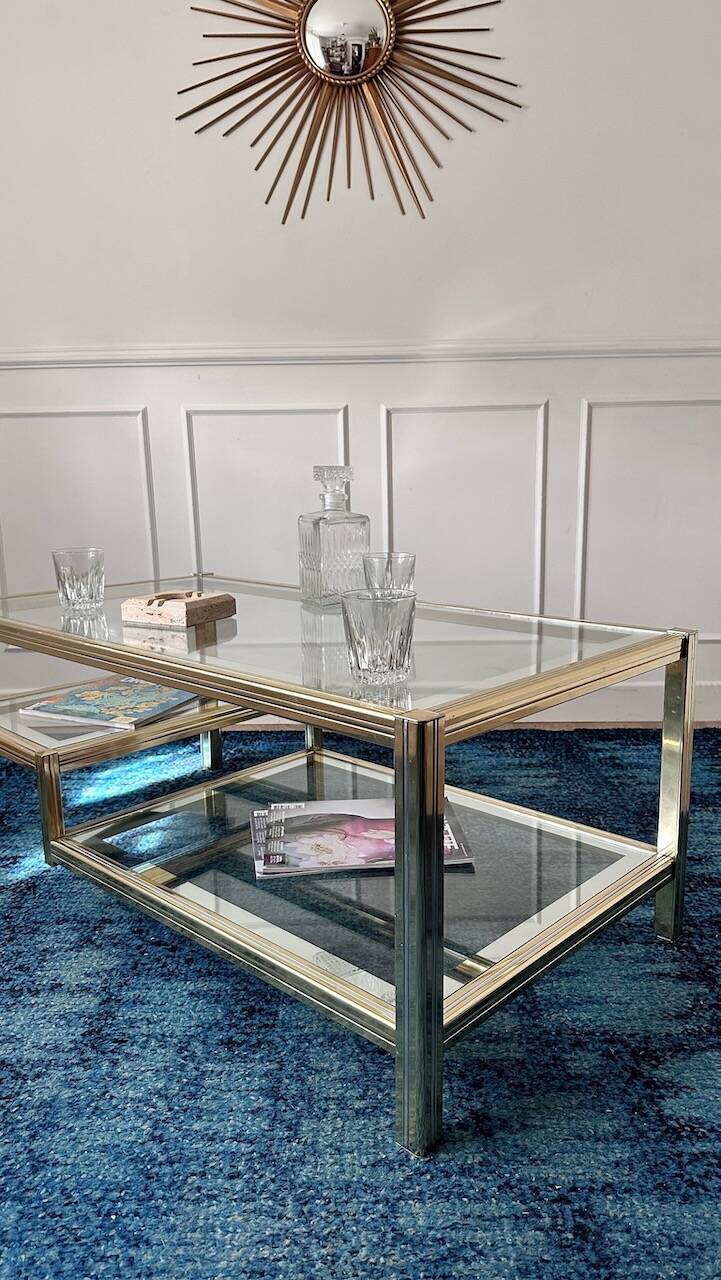 Vintage gold and silver coffee table