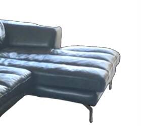XXL black leather corner sofa