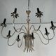 Lustre de style néoclassique en métal argenté de la maison Charles