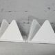 Fiberglass circa 1970. 6 tetrahedron-shaped elements. France.