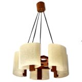 Seventies wood chandelier