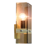 Italian Smoked Plexiglas Sconce for Guzzini, 1970s