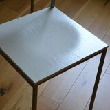 Set of 4 vintage metal and wood chairs from the 1990s.