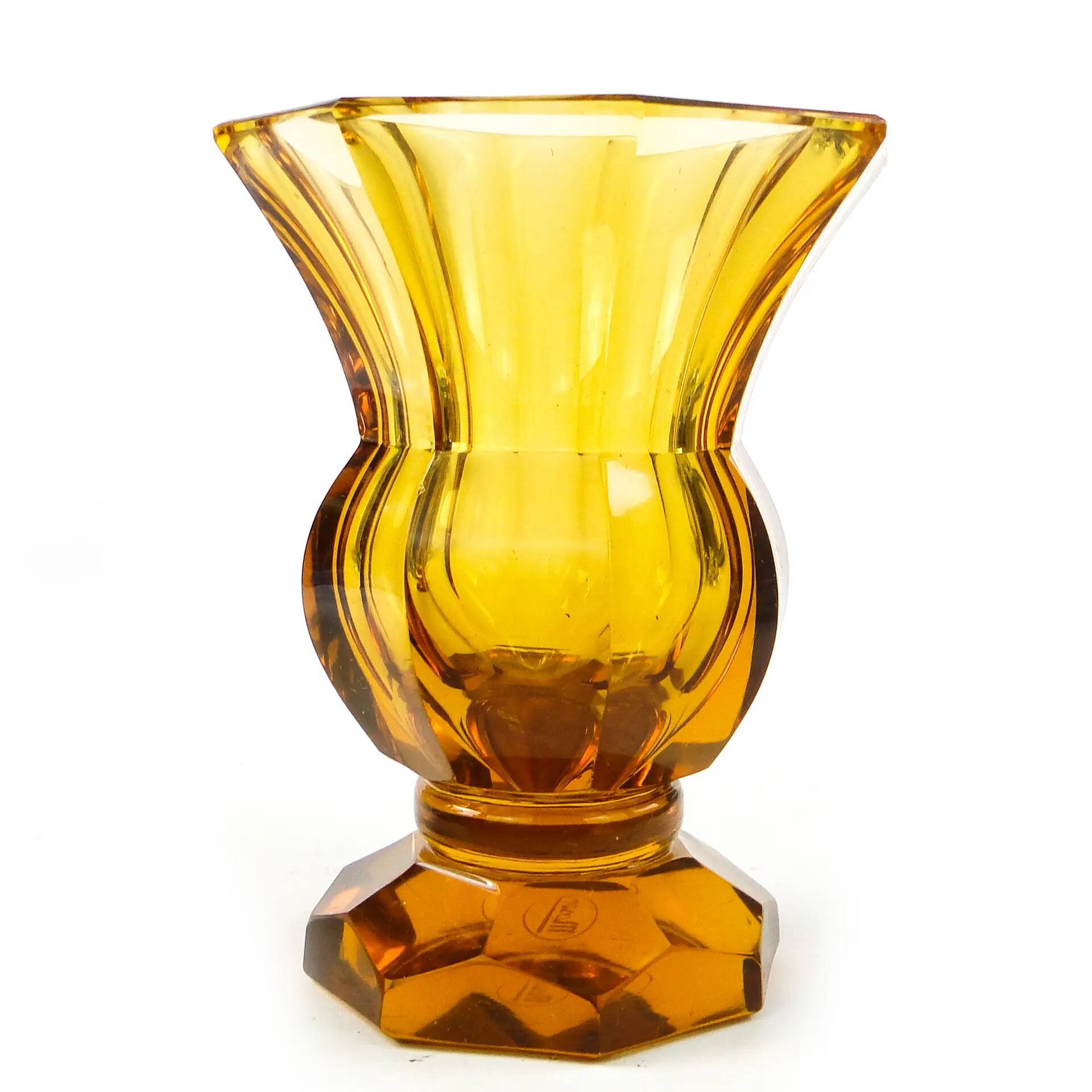 Art Deco vase, crystal, Moser, Czechoslovakia, 1930s