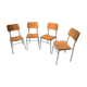 4 vintage chairs in formica and chrome