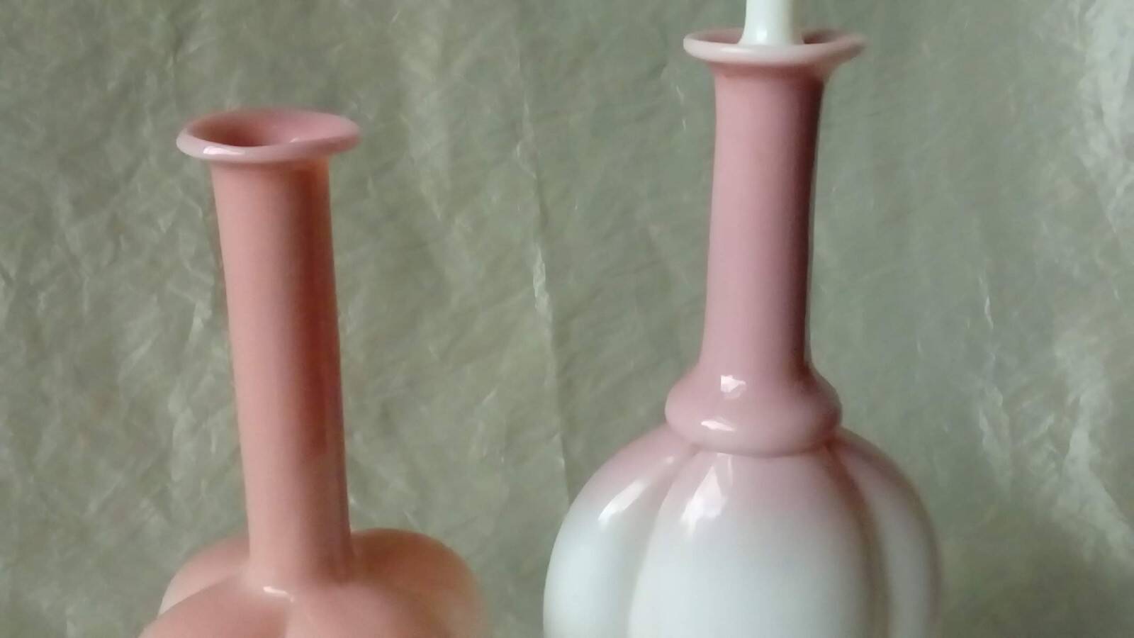 Antique opaline glass decanters, late 19th century