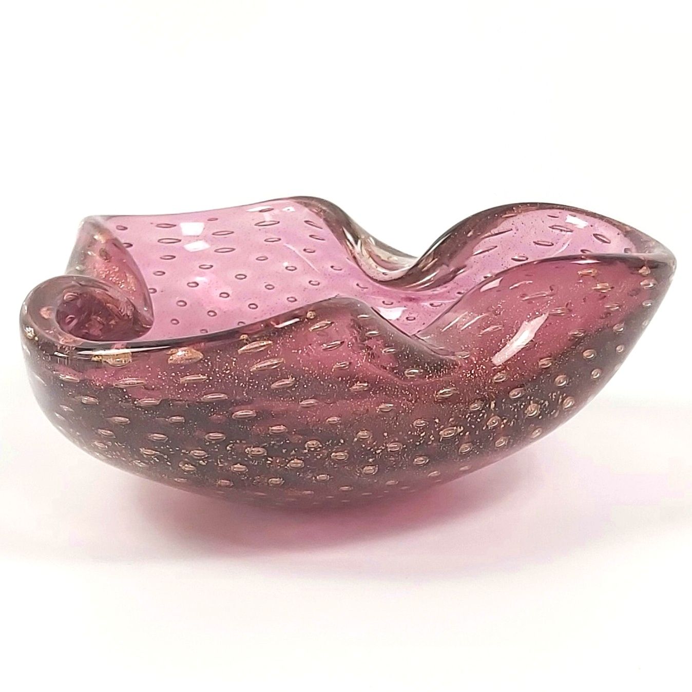 Murano bullicante glass ashtray or bowl from Barovier & Toso, 1960s