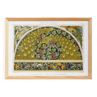 Poster “Peacocks and Vine”, after an Art Nouveau lithograph from 1897