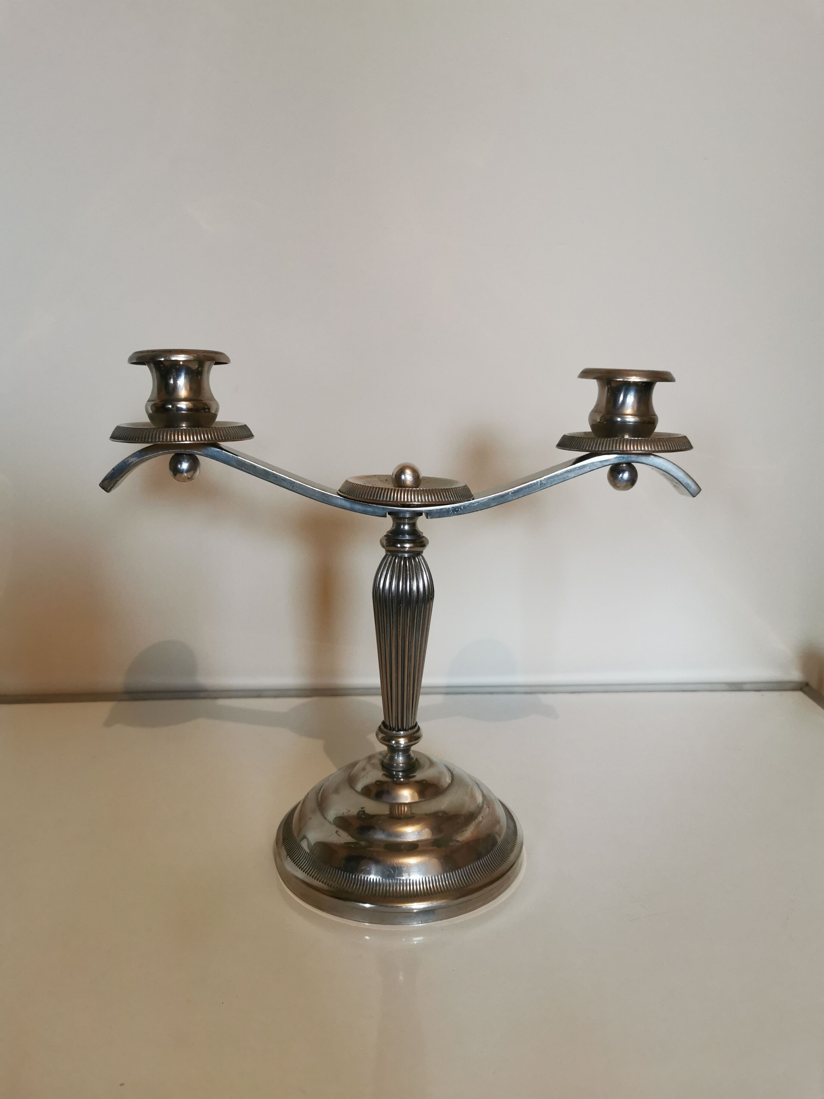 Chrome metal chandelier 2 burners