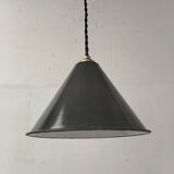Enamelled sheet metal cone pendant light