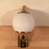 Brass and opal globe wall lamp from the 60s