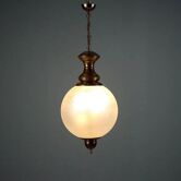 Vintage brass and glass pendant, Italy, 1960s