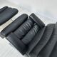 COR Sinus Black Leather Lounge Chair with Ottoman