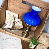 Vintage lamp "Virginia Beach" opaline & brass