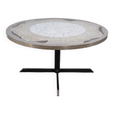 Table Basse en Mosaïque et Laiton attribuée à Berthold Müller, 1950