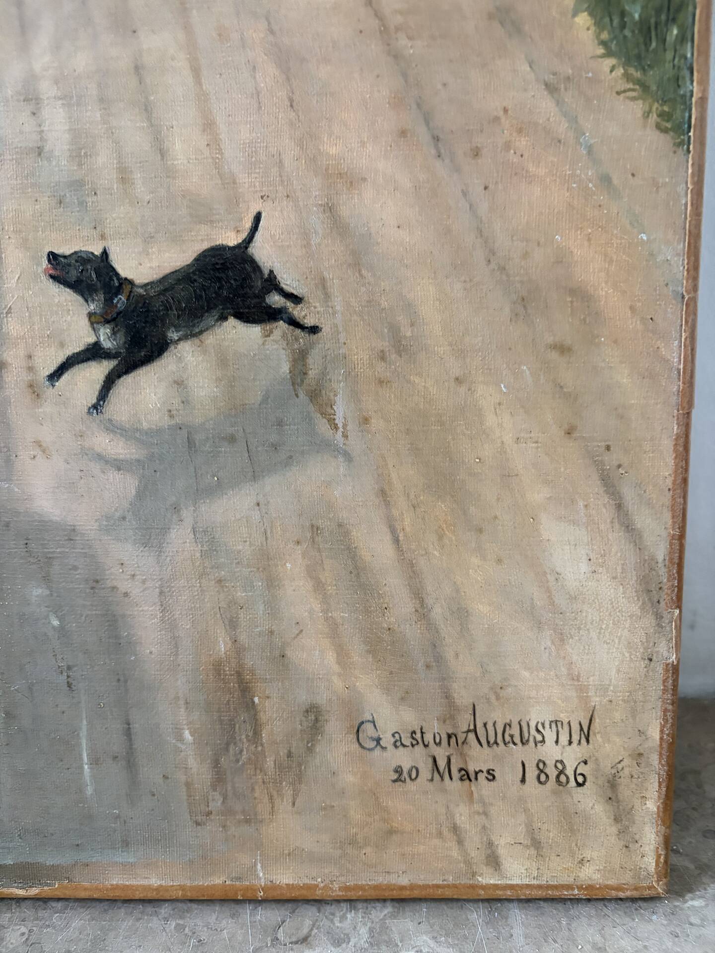 Woman with Donkey, oil on canvas signed 1886