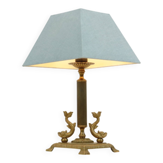 Vintage Brass Table Lamp Mythical Dolphin 41cm