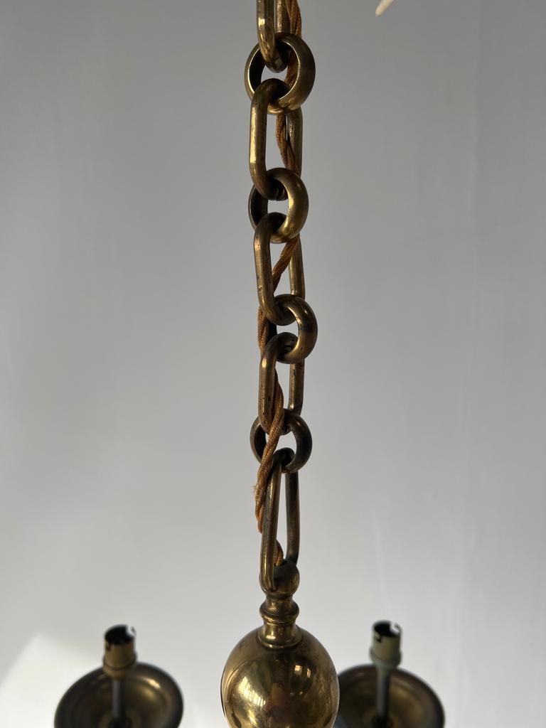 Small golden Dutch chandelier with 6 arms of light