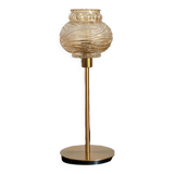 Table lamp with an antique textured globe and a golden base