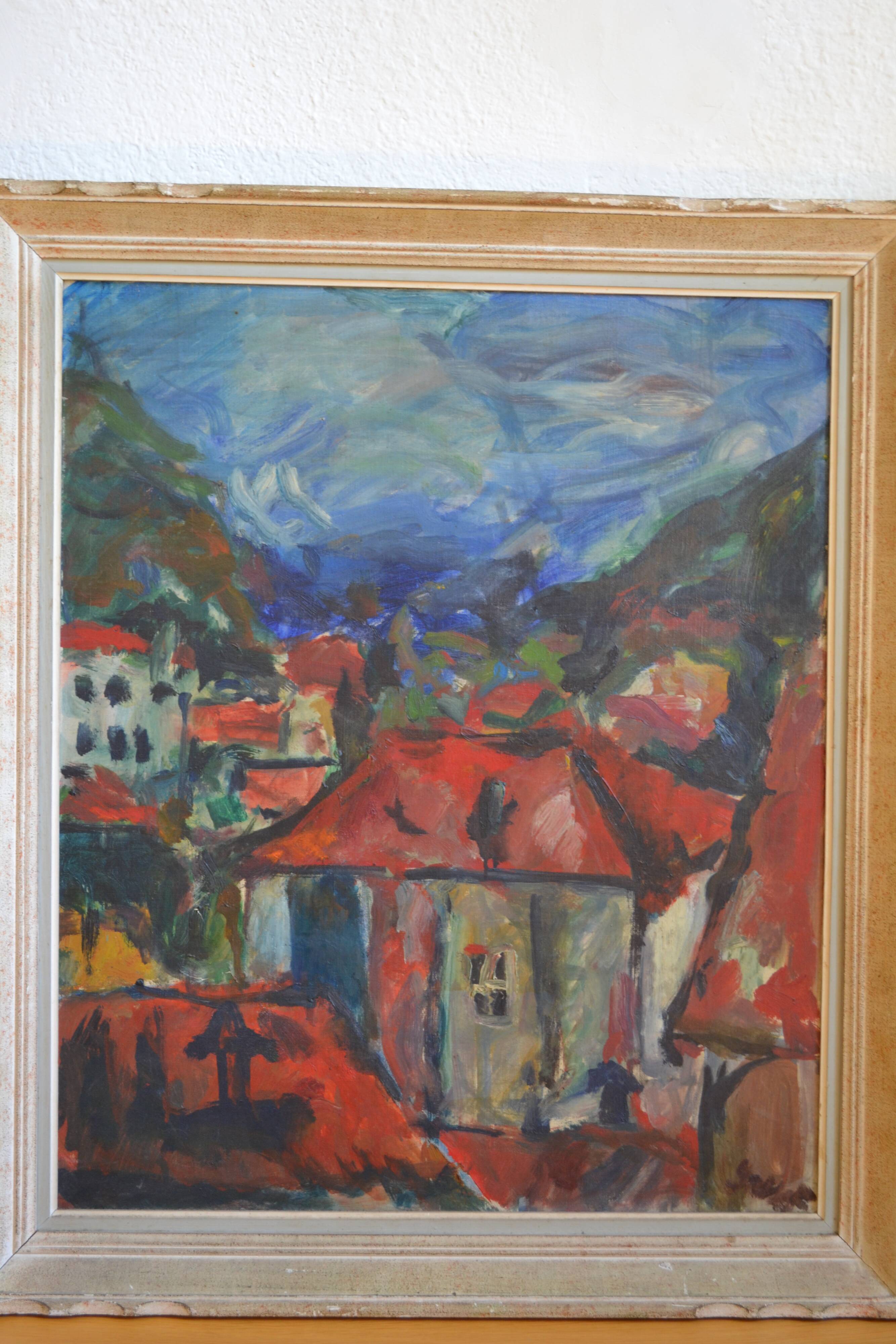 Georges Mathieu Yassef (1943-2024) landscape painting HST