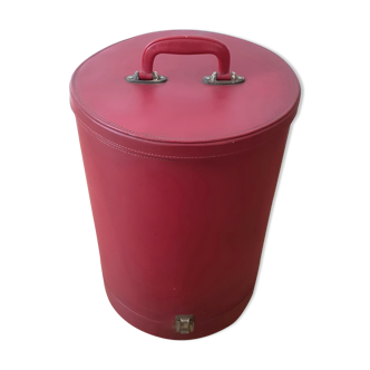 Valise cylindrique rouge vintage Cheney