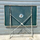 Old folding rectangular garden table - location for parassol