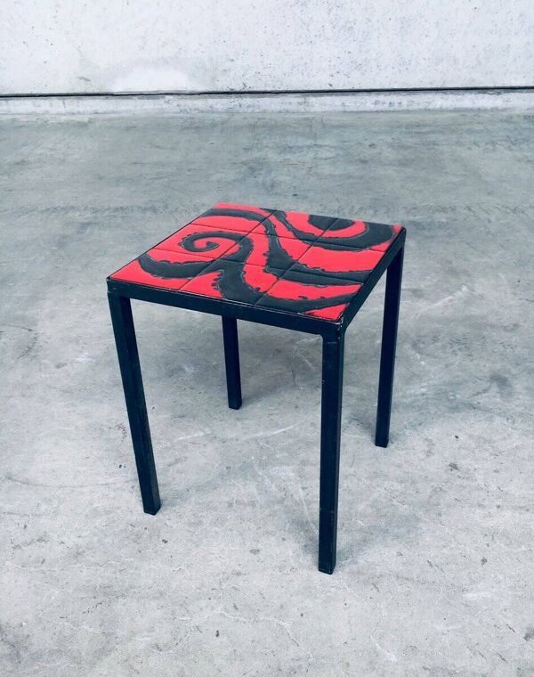 Ceramic Top Side Table, Belgium, 1960s