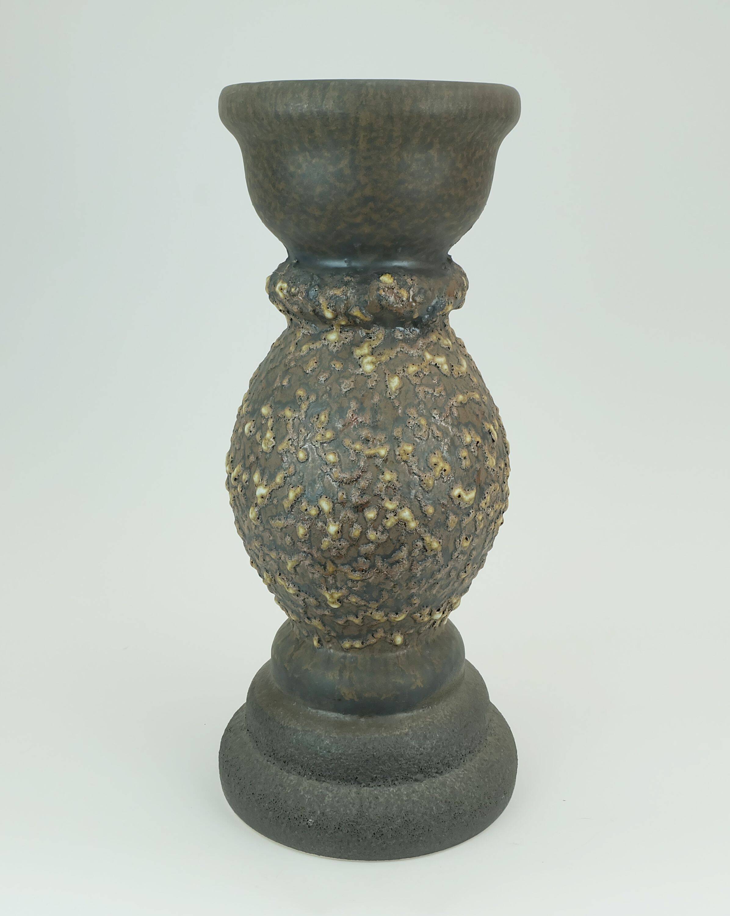 rare large jopeko PLANT STAND plant pot with base fat lava ceramic 1970s