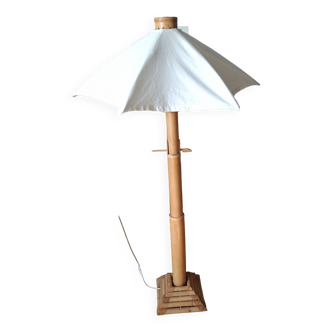 Lampadaire en bambou vintage 70's reglable