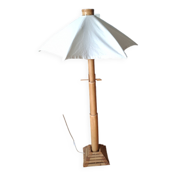 Lampadaire en bambou vintage 70's reglable