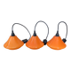 Set of three orange opaline suspensions from the 1970s Space Age.
