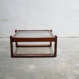 Vintage teak and glass coffee table