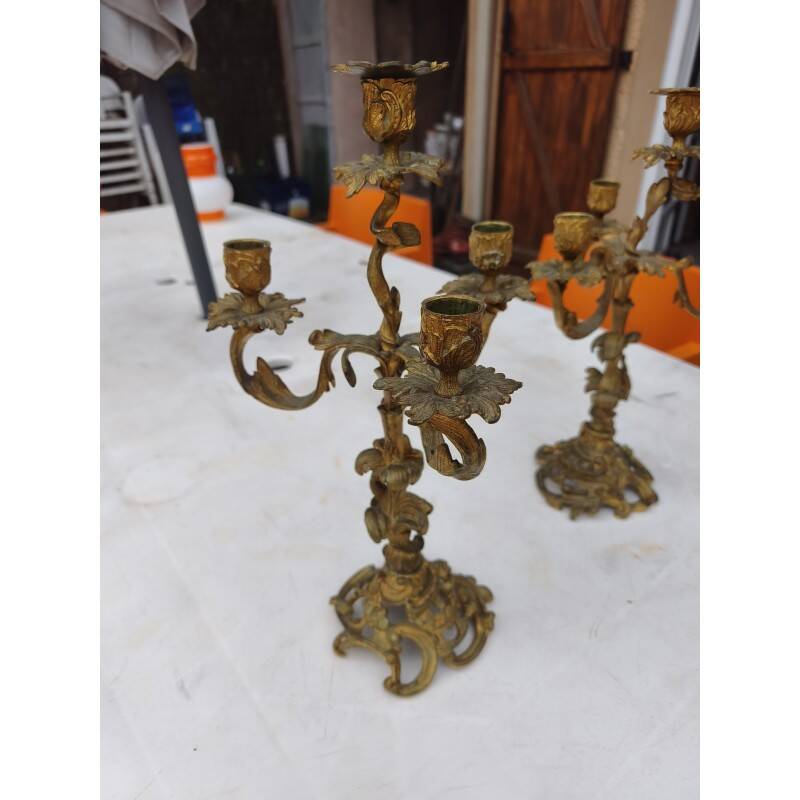 Paire de candélabres en bronze XIXe siècle