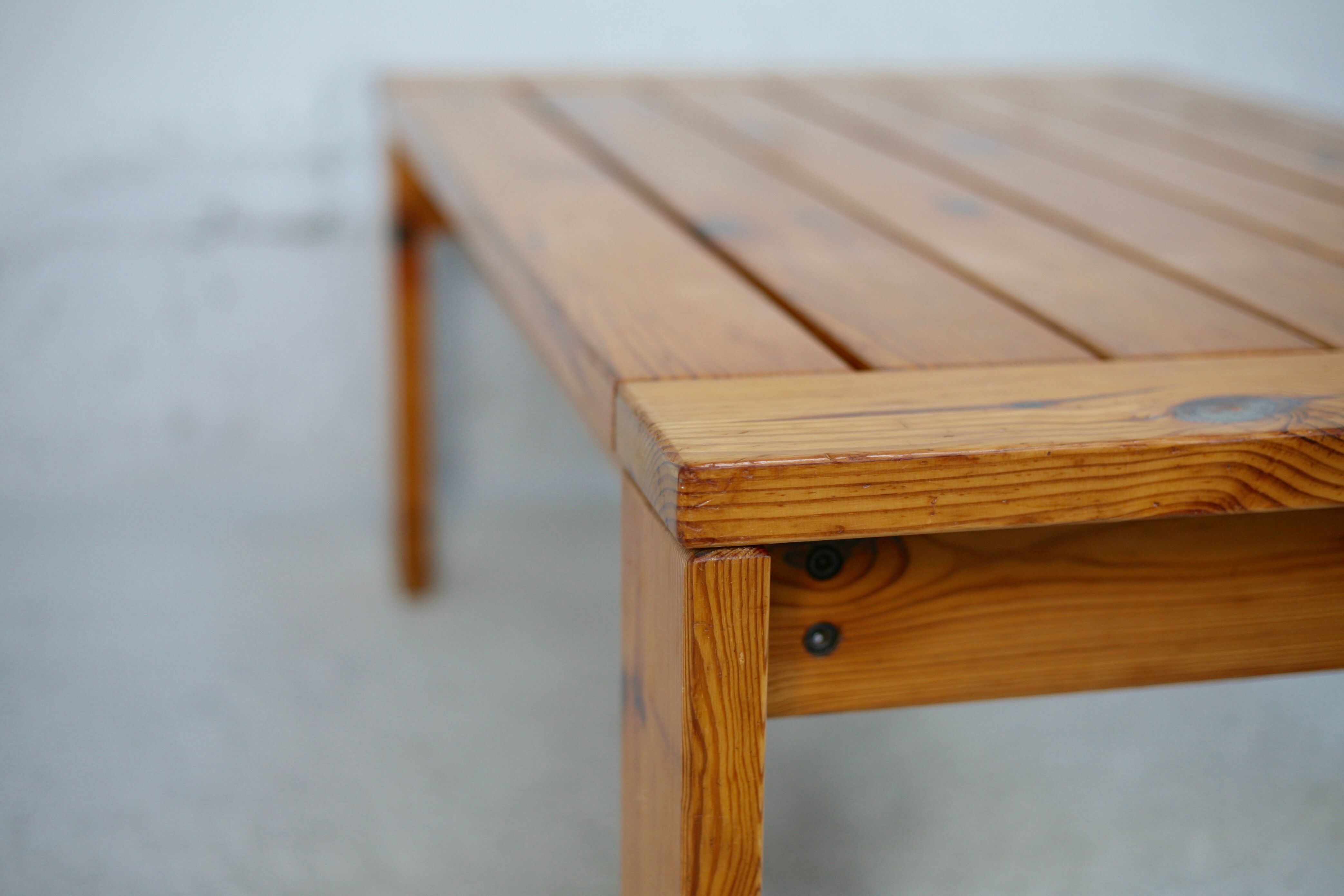 Pine coffee table. France, circa 1970