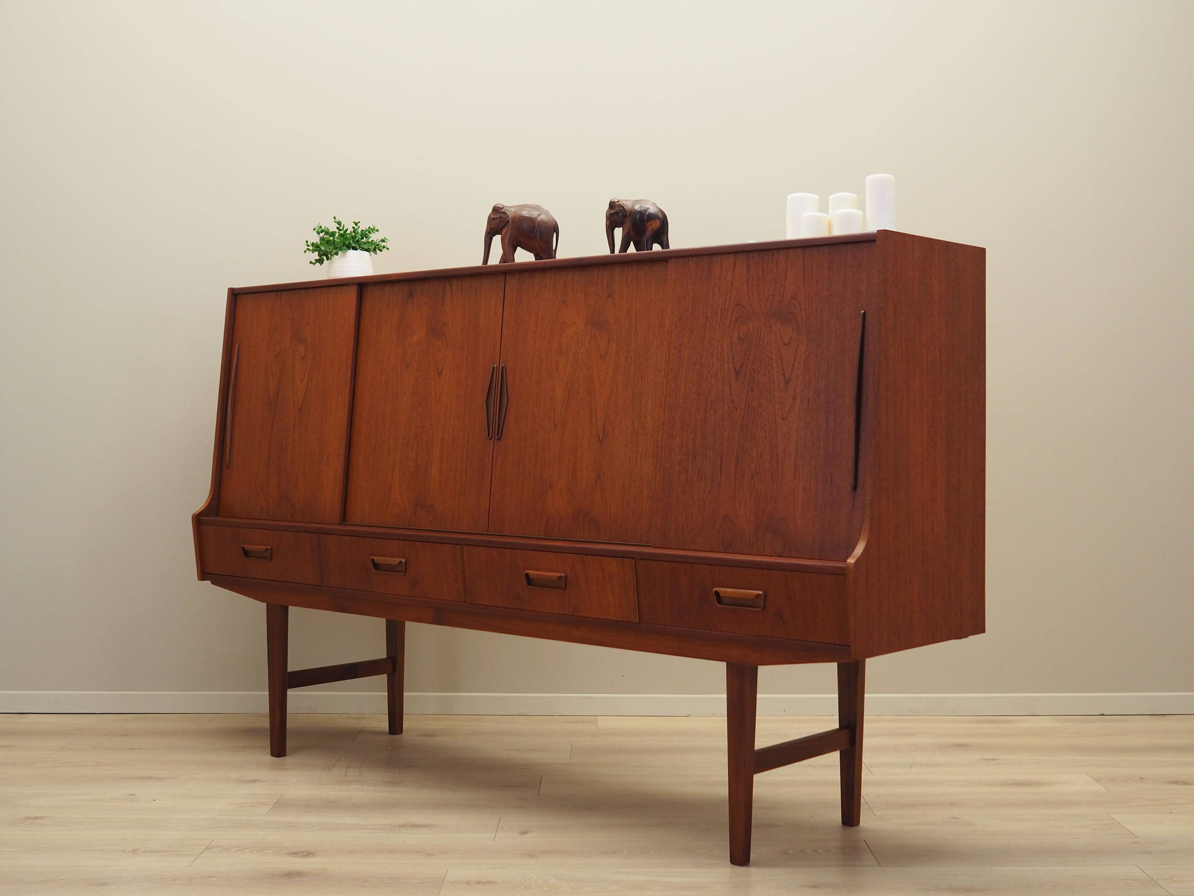 Teak highboard, Danish design, 1960s, production: Denmark