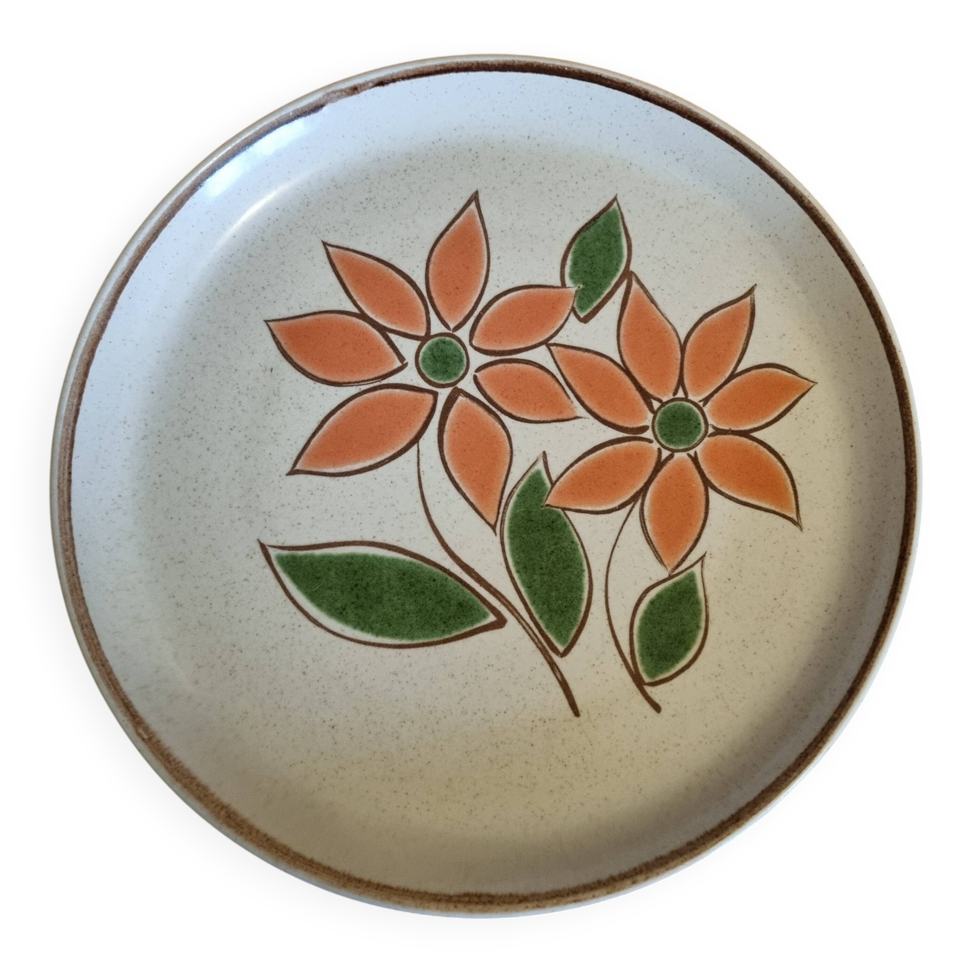 Round serving dish vintage Faïence from Lunéville St Clément 1970s Diameter