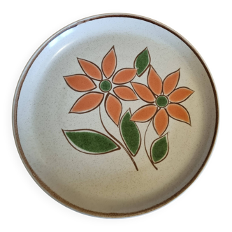 Round serving dish vintage Faïence from Lunéville St Clément 1970s Diameter