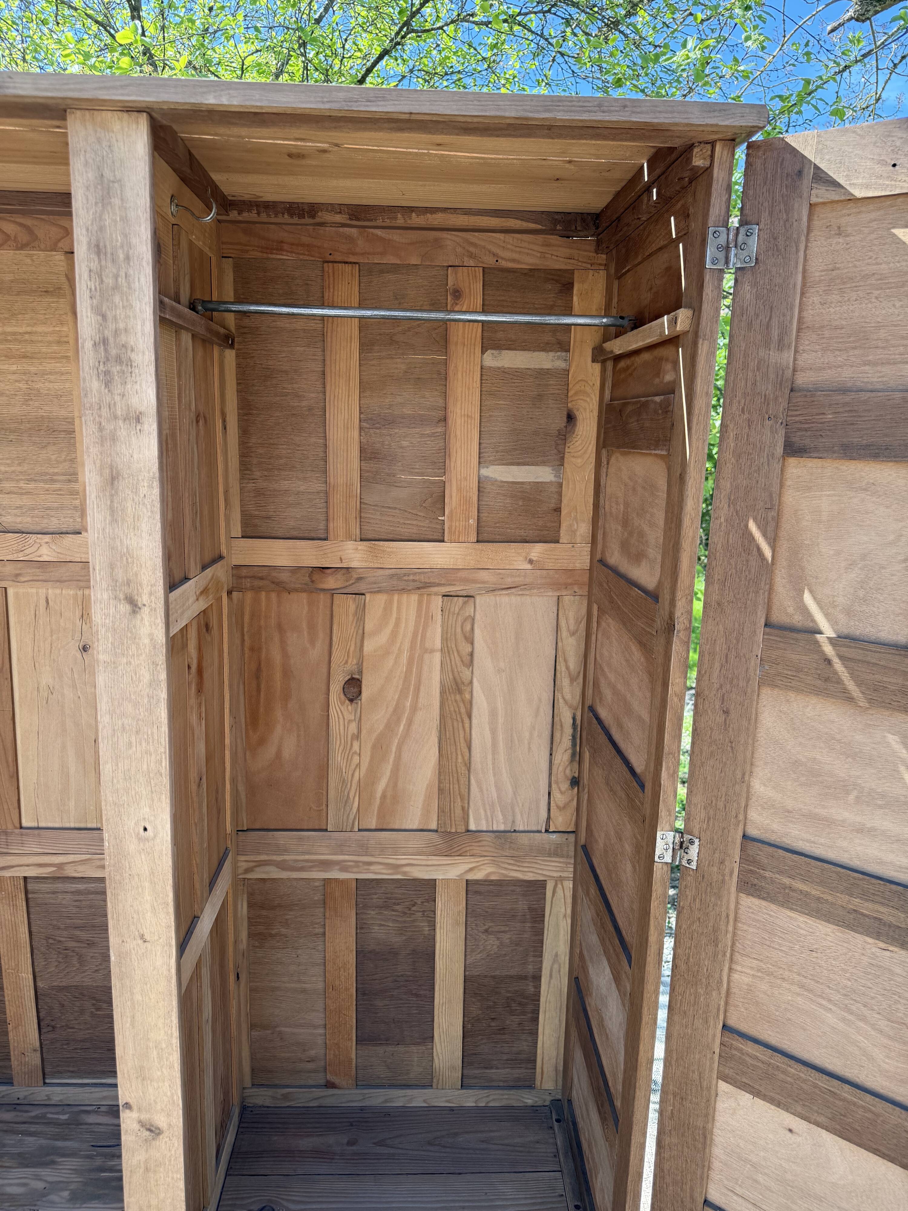 Renovated antique wooden wardrobe